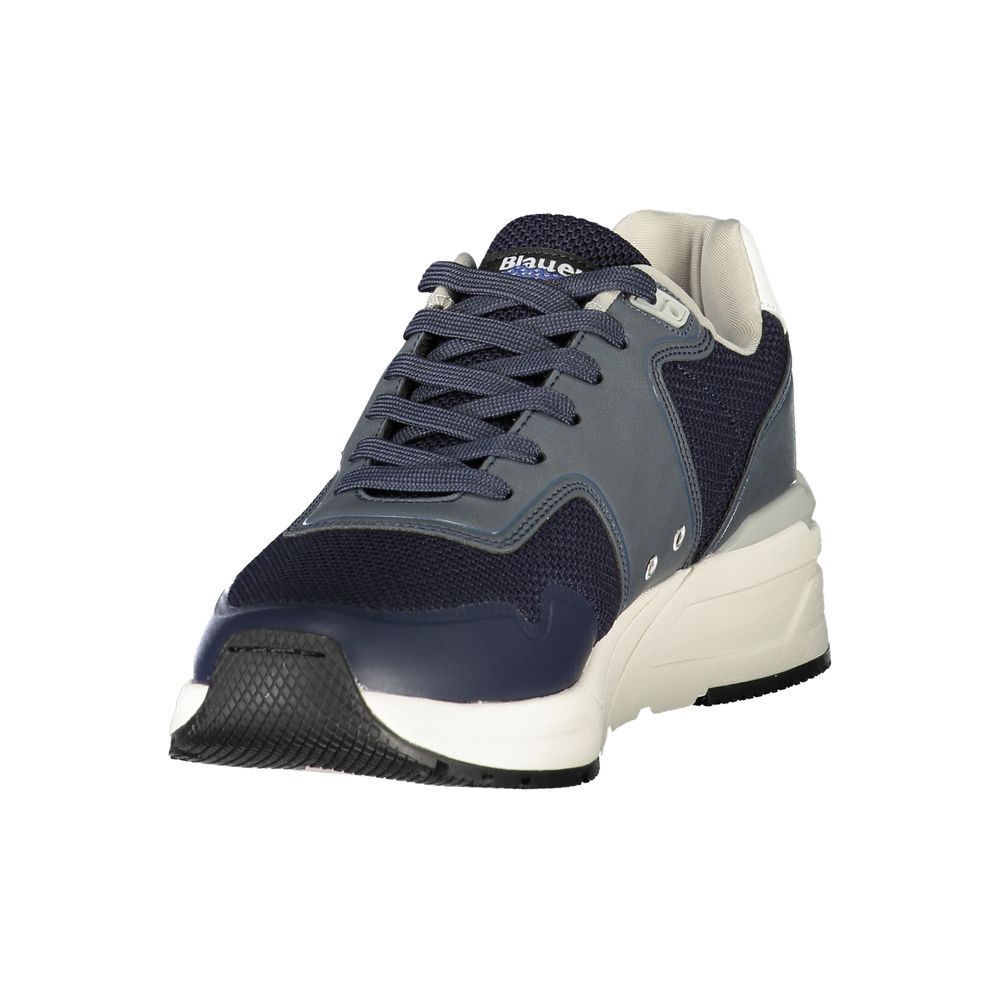 Blauer Baskets Homme Bleu Polyester Confort Moderne Logo Contrasté Avec Détails Sportifs