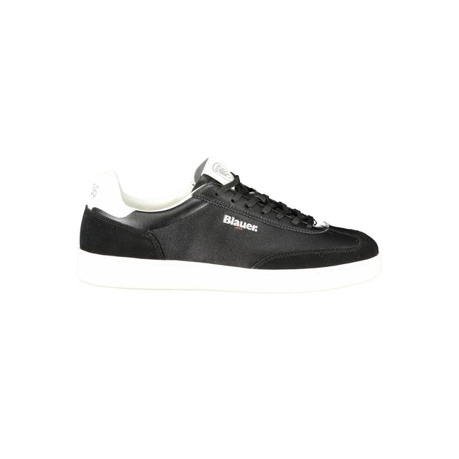 Blauer Sneakers Homme en Cuir Noir avec Semelle Intérieure Amovible et Détails Blancs pour Allure Urbaine Hover Image