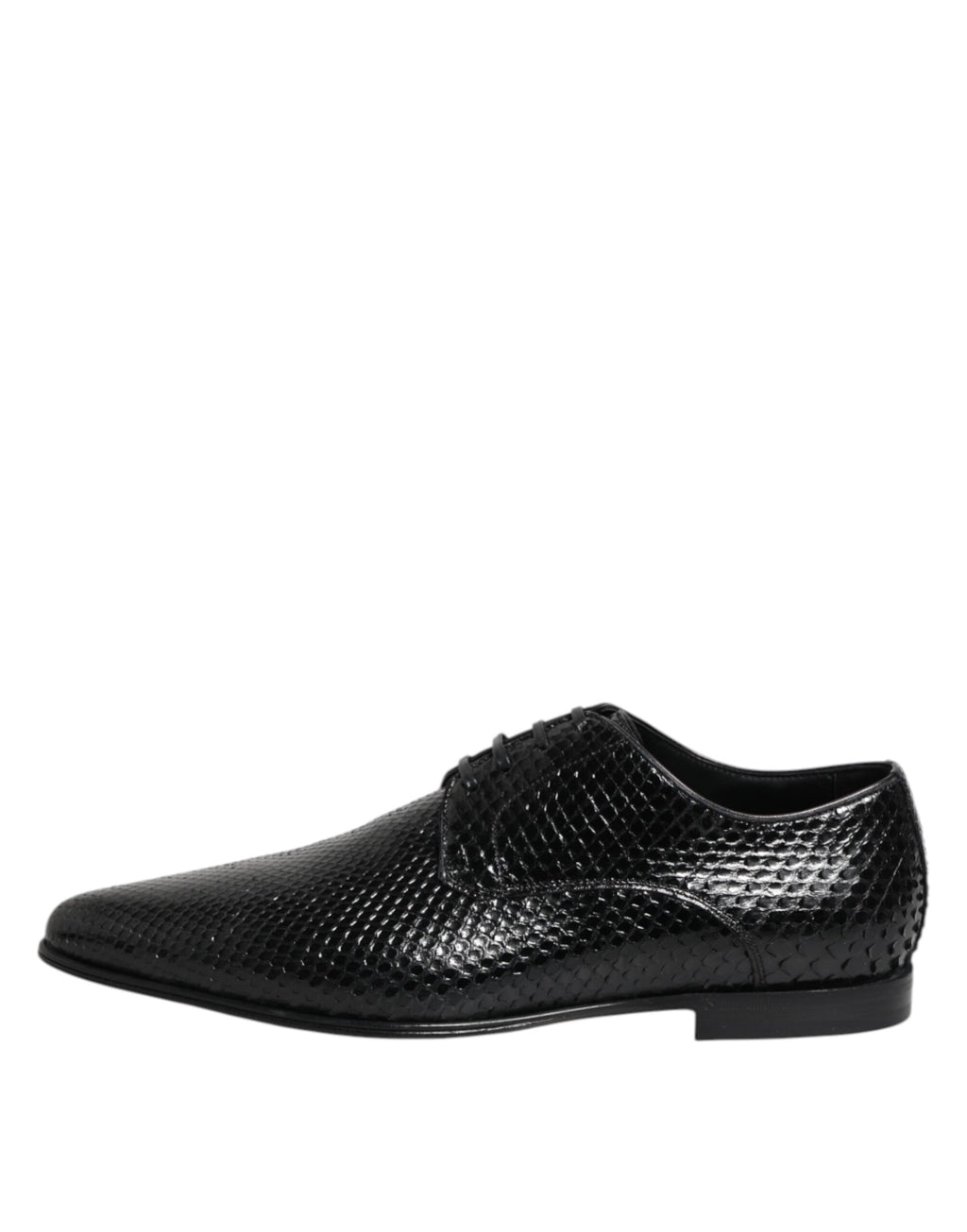 Derby Dolce Gabbana en cuir Python noir exotique pour homme, fabriqué en Italie
