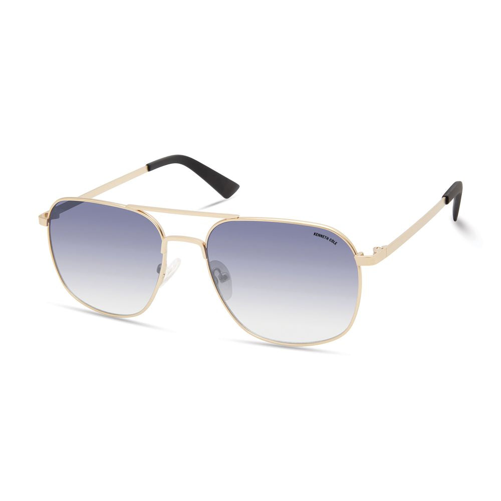 Kenneth Cole Lunette Aviateur Métal Doré, Verres Bleu Dégradé