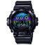 Casio montre digitale quartz noire en résine, bracelet en résine noir, cadran multicolore, verre minéral, 54 mm, 20 ATM.