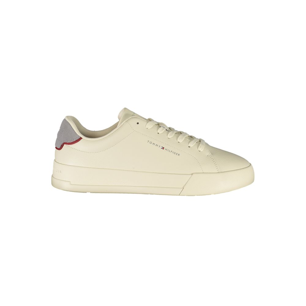 Tommy Hilfiger Baskets Cuir Beige, Design Sportif, Confort Premium