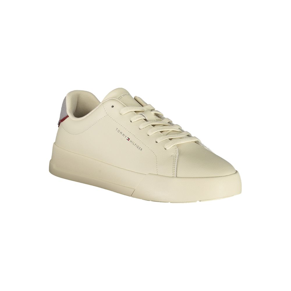 Tommy Hilfiger Baskets Cuir Beige, Design Sportif, Confort Premium