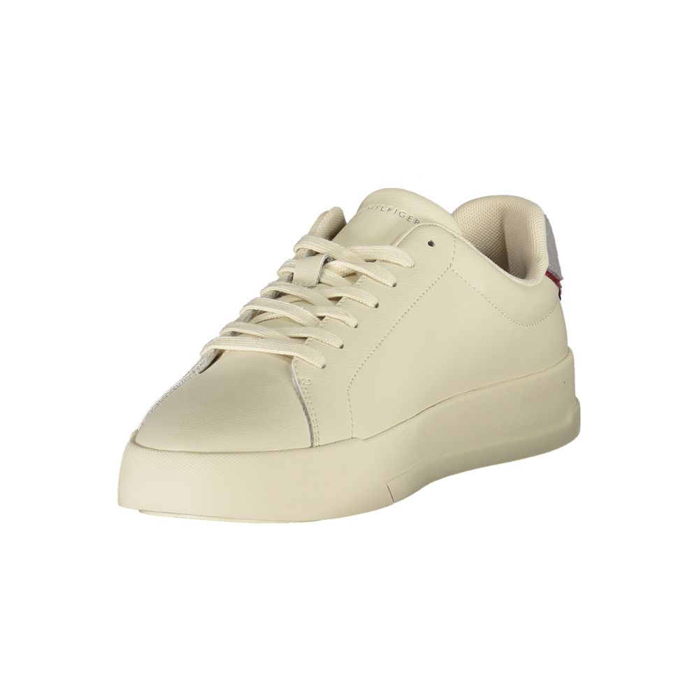 Tommy Hilfiger Baskets Cuir Beige, Design Sportif, Confort Premium