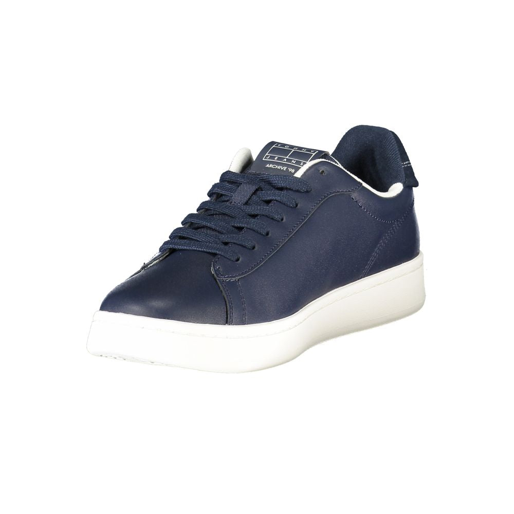 Tommy Hilfiger Baskets Cuir Bleu, Design Premium, Semelle Amovible