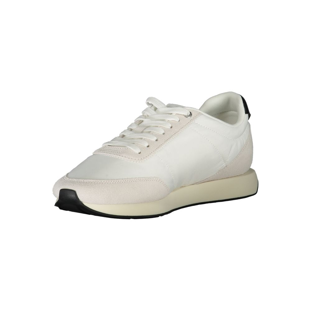 Calvin Klein Baskets Blanches Homme, Logo Brodé, Polyester Recyclé