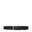 Testoni Ceinture Cuir Noir, Boucle Argentée, Style Classique