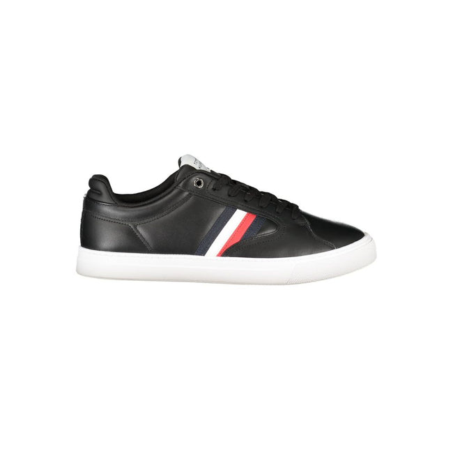 Tommy Hilfiger Baskets Cuir Noir, Semelle Amovible, Logo Iconique - Tommy Hilfiger | Hollys Men