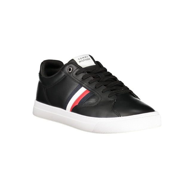 Tommy Hilfiger Baskets Cuir Noir, Semelle Amovible, Logo Iconique - Tommy Hilfiger | Hollys Men