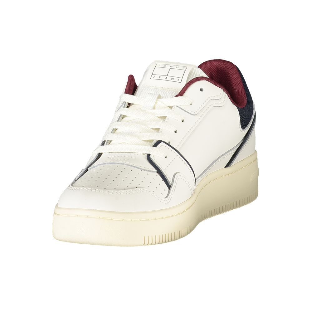 Tommy Hilfiger Baskets Cuir Blanc, Logo Iconique, Semelle Amovible