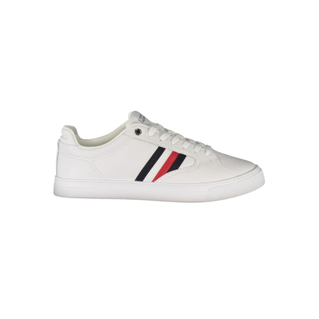 Tommy Hilfiger Baskets Cuir Blanc, Logo Iconique, Semelle Amovible - Tommy Hilfiger | Hollys Men