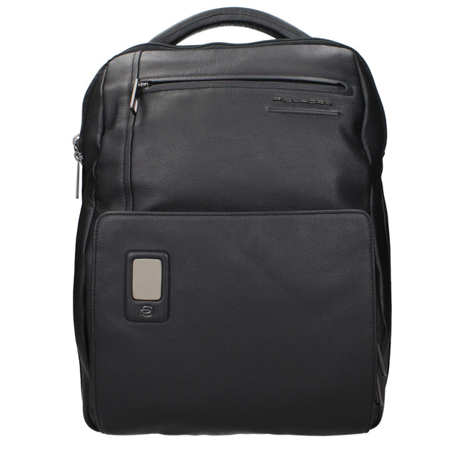 Piquadro Sac à dos cuir noir, compartiment PC, bretelles ajustables - Piquadro | Hollys Men