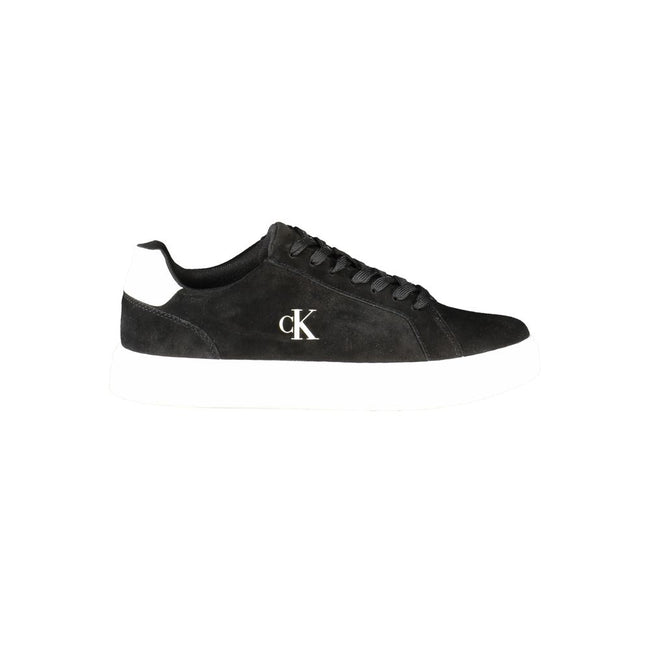 Calvin Klein Baskets Cuir Noir, Détails Blancs, Semelle Amovible - Calvin Klein | Hollys Men