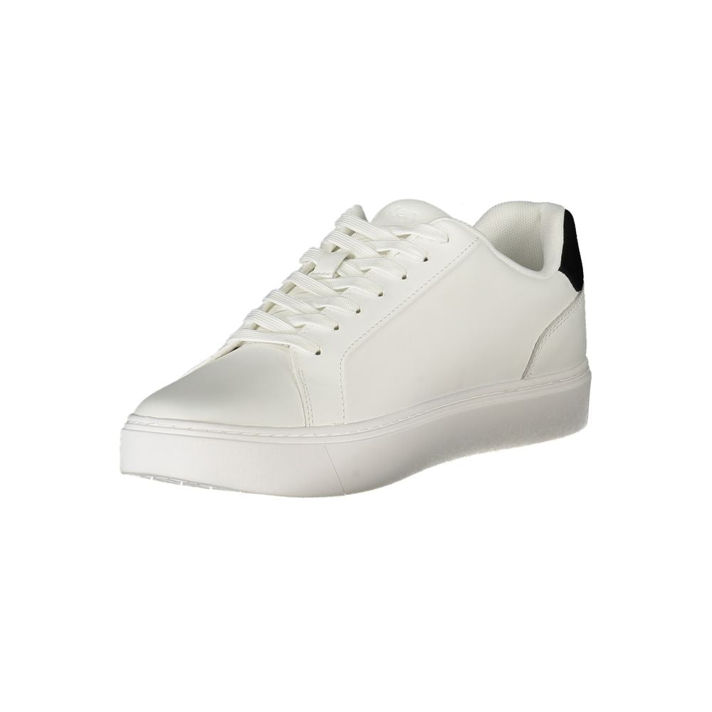 Calvin Klein Baskets cuir blanc, accents noirs, semelle amovible