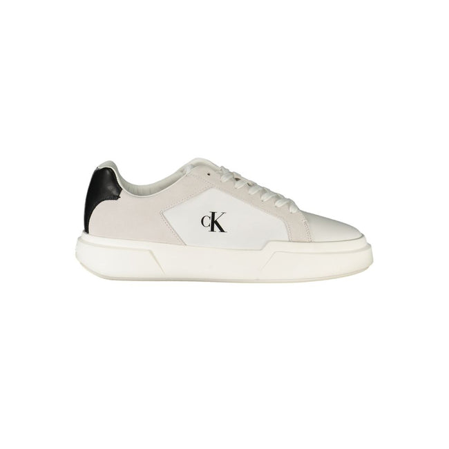 Calvin Klein Baskets cuir blanc, détails noirs, semelle amovible - Calvin Klein | Hollys Men