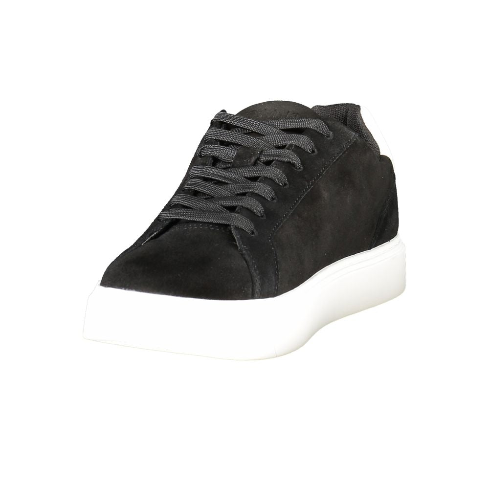 Calvin Klein Baskets Cuir Noir, Détails Blancs, Semelle Amovible