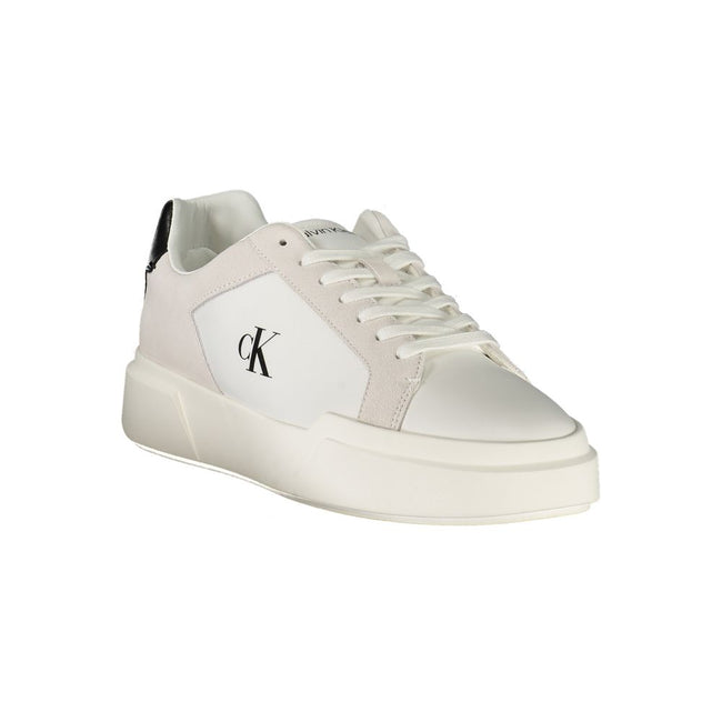 Calvin Klein Baskets cuir blanc, détails noirs, semelle amovible - Calvin Klein | Hollys Men