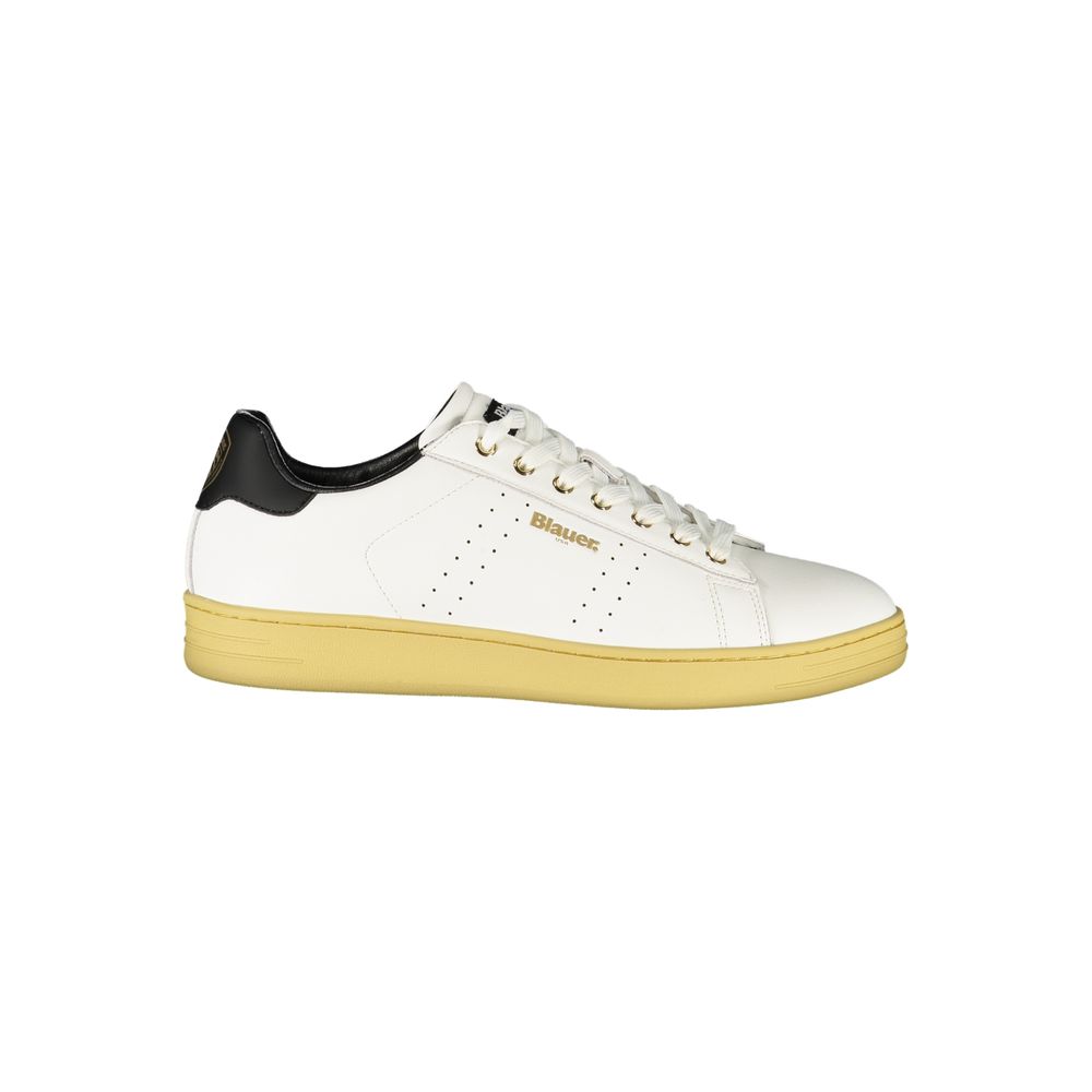 Blauer Baskets Cuir Blanc, Détails Contrastés, Semelle Dynamique