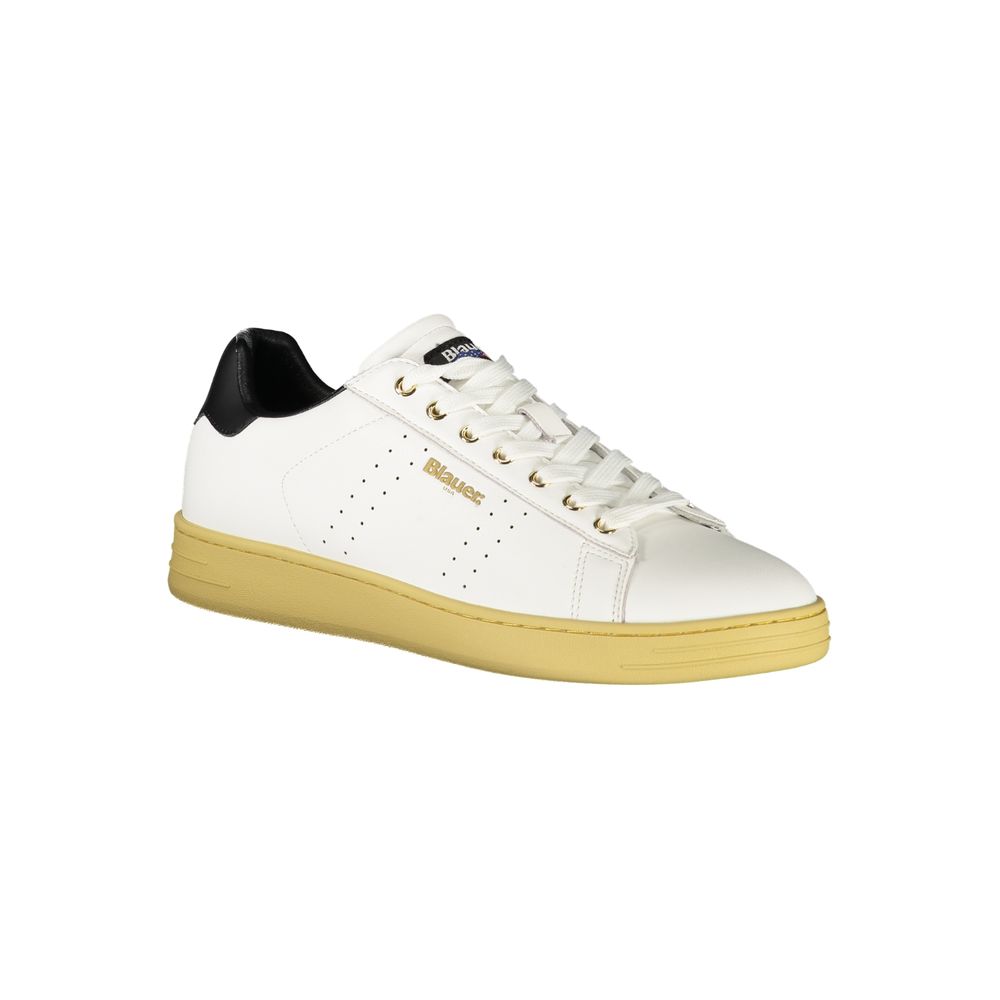 Blauer Baskets Cuir Blanc, Détails Contrastés, Semelle Dynamique