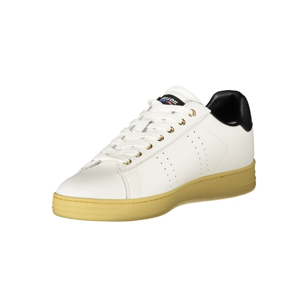 Blauer Baskets Cuir Blanc, Détails Contrastés, Semelle Dynamique