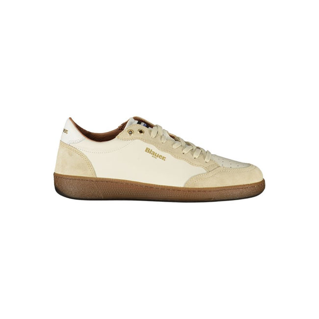 Blauer Baskets Cuir Blanc, Détails Contrastants, Semelle Amovible - Blauer | Hollys Men