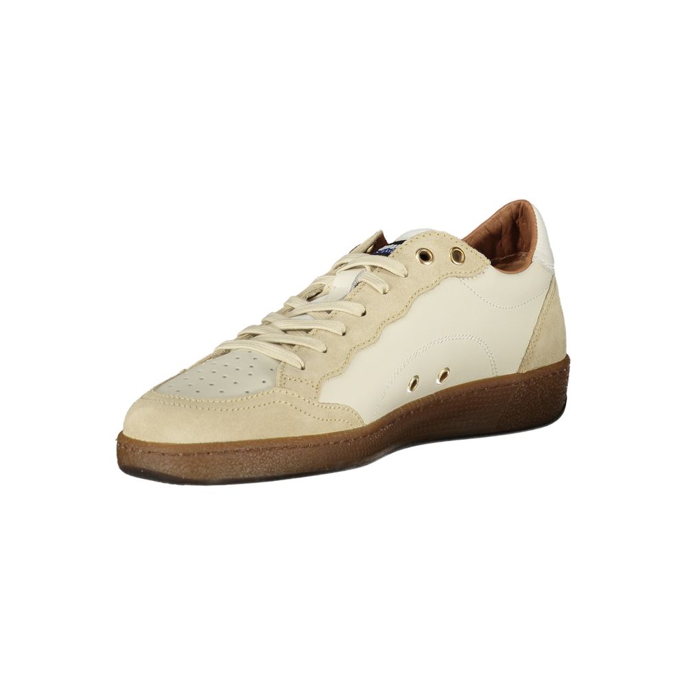 Blauer Baskets Cuir Blanc, Détails Contrastants, Semelle Amovible