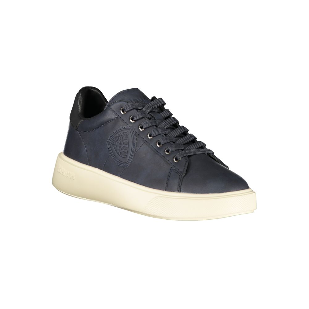 Blauer Baskets Bleues Polyester, Semelle Contrastée, Logo Appliqué