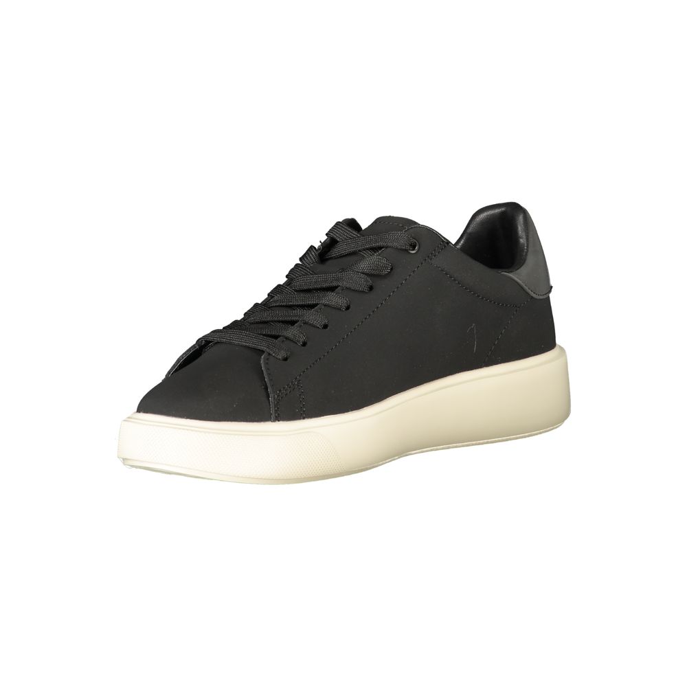 Blauer Baskets Cuir Noir, Détails Contrastés, Semelle Sport