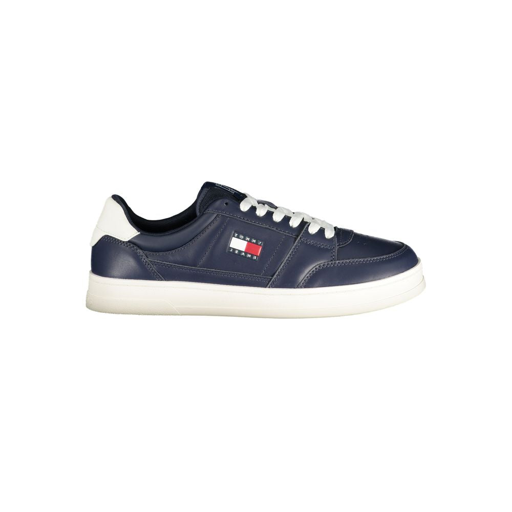 Tommy Hilfiger Baskets Cuir Bleu, Semelle Amovible, Logo Premium
