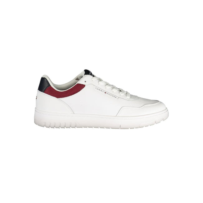 Tommy Hilfiger Baskets Cuir Blanc, Détails Contrastés, Semelle Amovible - Tommy Hilfiger | Hollys Men