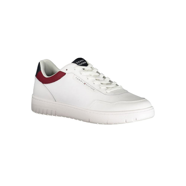 Tommy Hilfiger Baskets Cuir Blanc, Détails Contrastés, Semelle Amovible - Tommy Hilfiger | Hollys Men