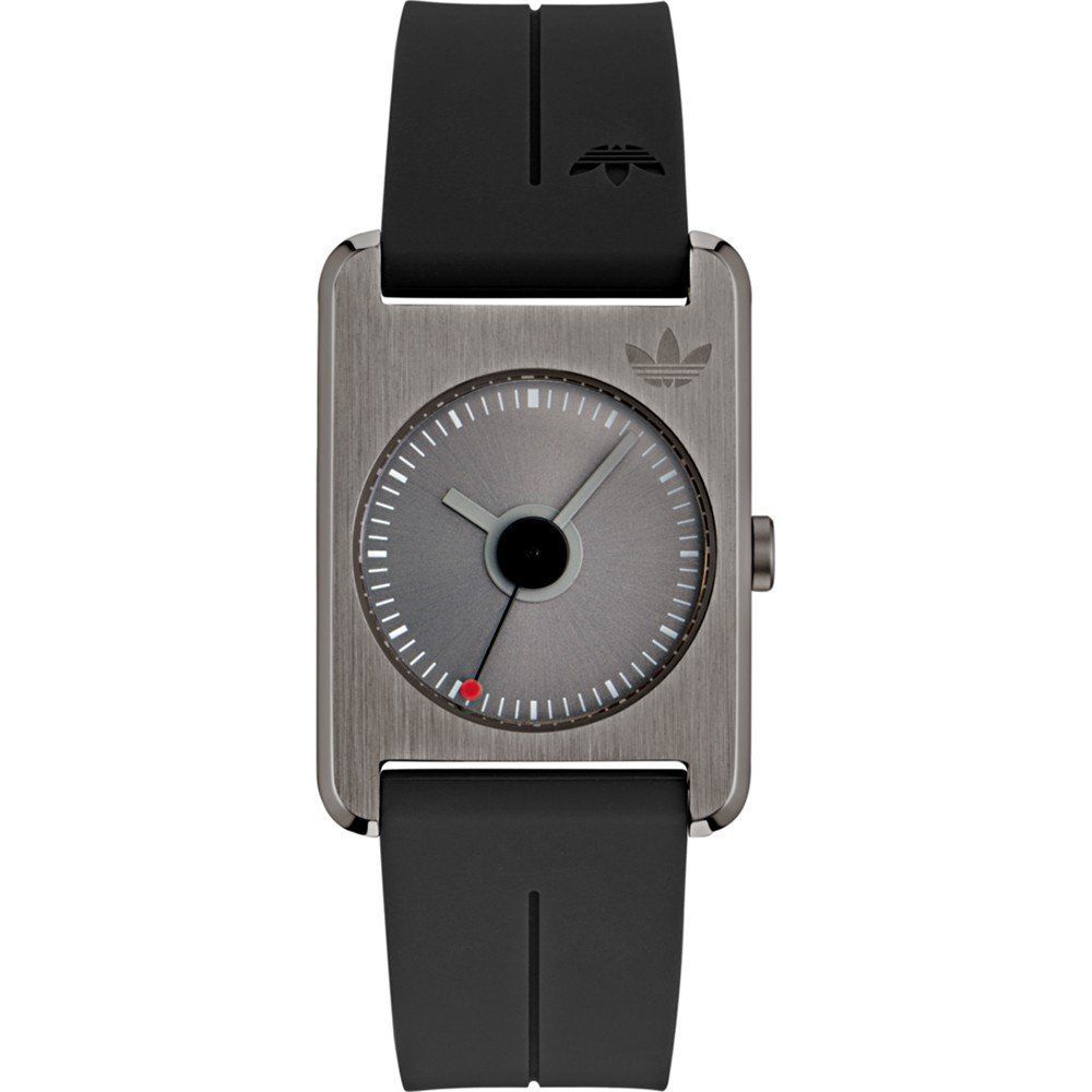 Adidas Montre Sport Cadran Gris, Bracelet Silicone Noir
