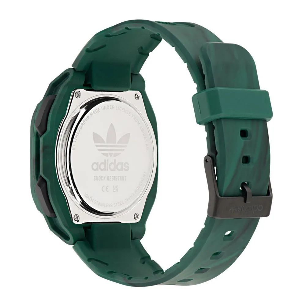 Adidas Montre Digitale Bicolore Verte, Étanche 10ATM, Sport