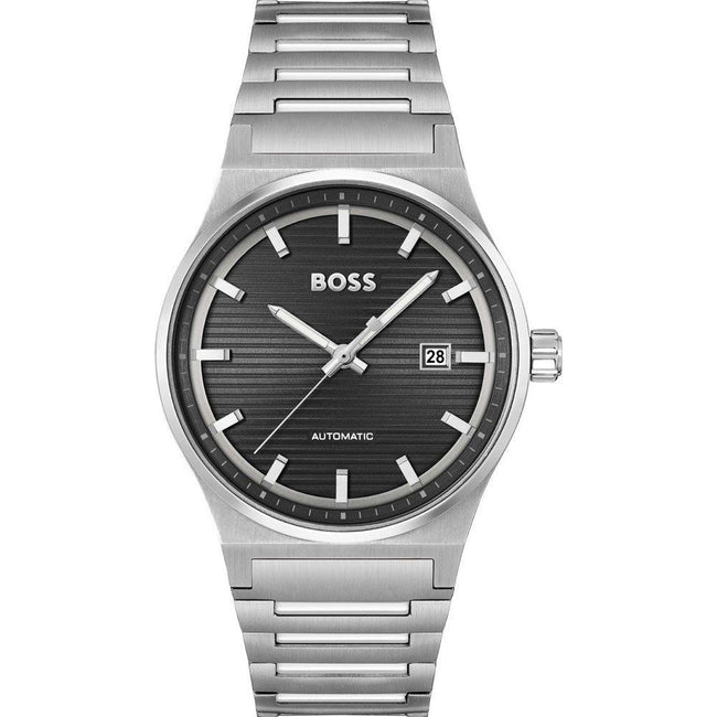 Hugo Boss Montre Habillé Automatique, Acier Gris, Cadran Noir - Hugo Boss | Hollys Men