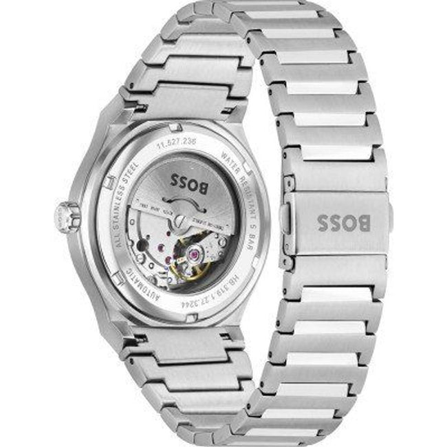 Hugo Boss Montre Habillé Automatique, Acier Gris, Cadran Noir - Hugo Boss | Hollys Men