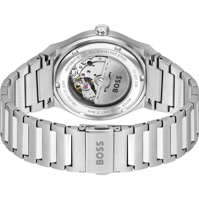 Hugo Boss Montre Habillé Automatique, Acier Gris, Cadran Bleu - Hugo Boss | Hollys Men