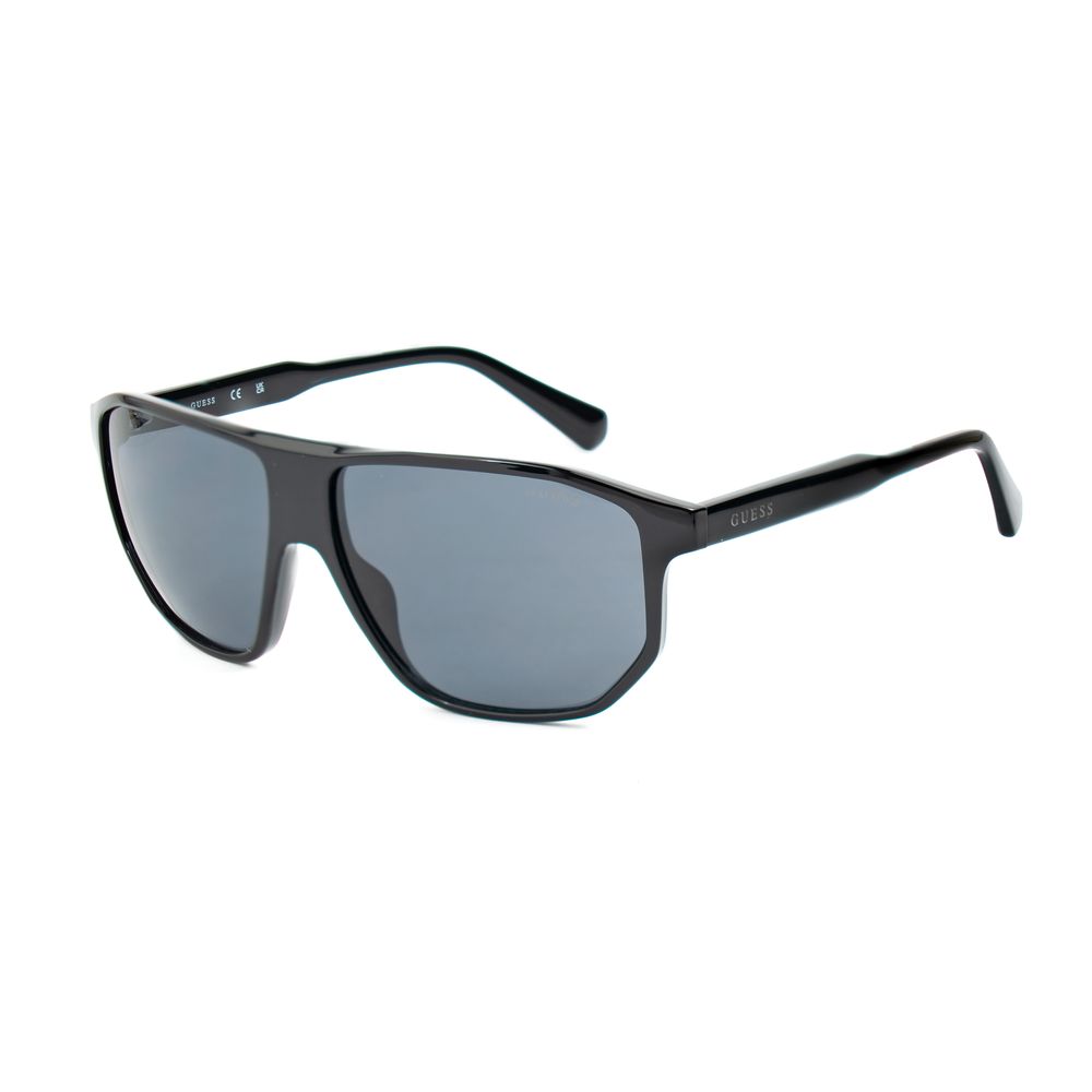 Guess Lunettes de Soleil Noires, Monture Injection, Verres Gris