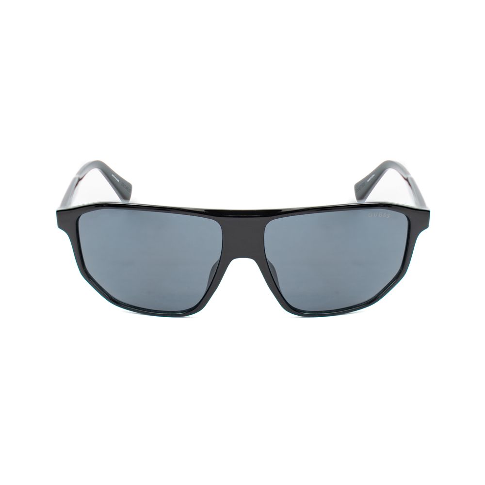 Guess Lunettes de Soleil Noires, Monture Injection, Verres Gris