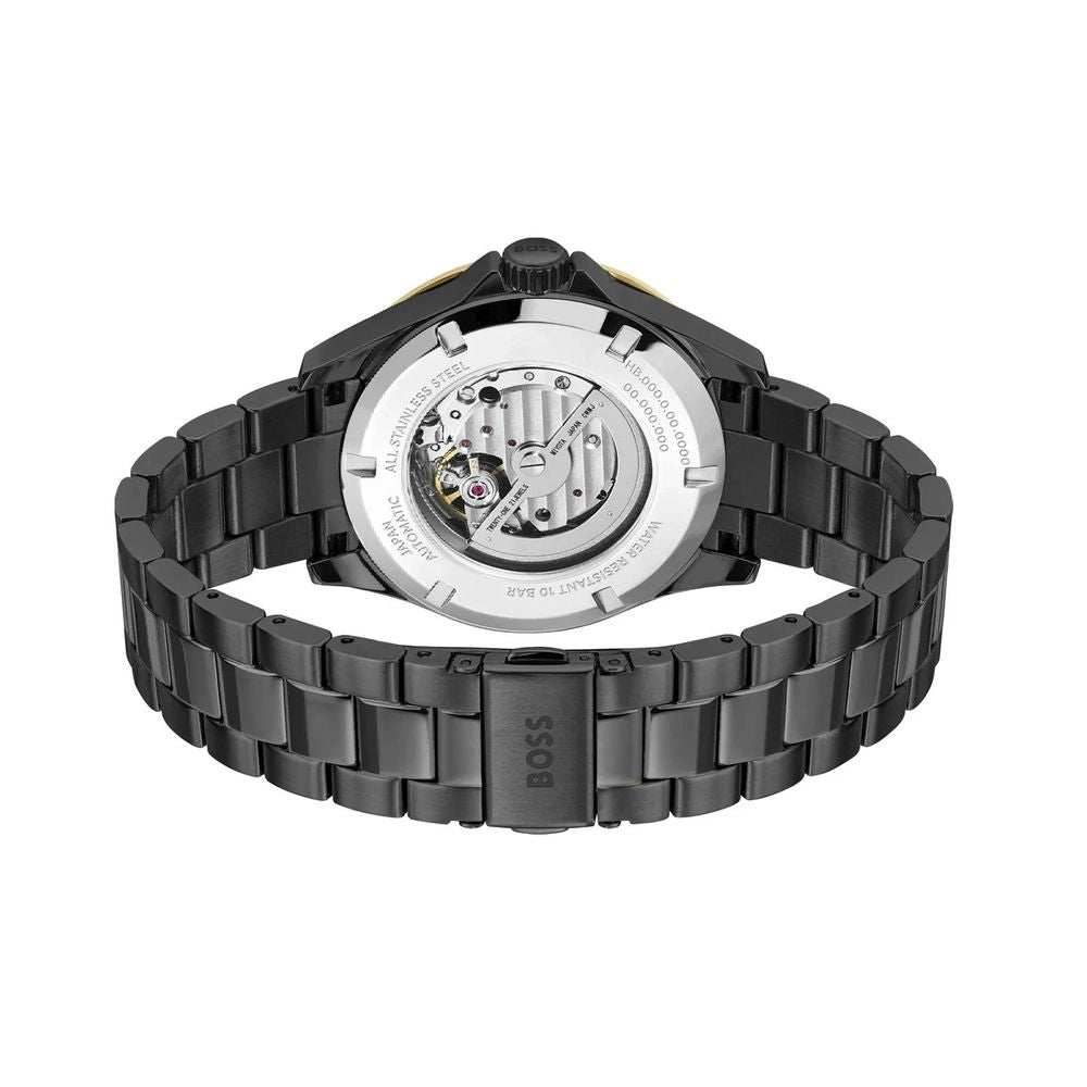 Hugo Boss Montre Habillé Acier Noir, Automatique, Étanche 10ATM