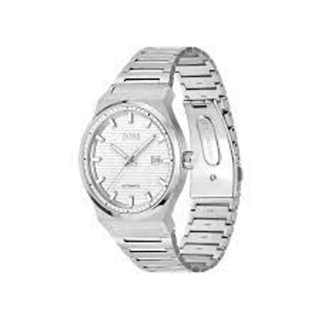 Hugo Boss Montre Habillé Acier Gris, Cadran Blanc, Mécanisme Auto - Hugo Boss | Hollys Men