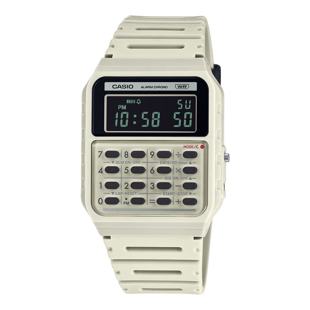 Casio Montre Digitale Beige, Résine, Étanche 30m