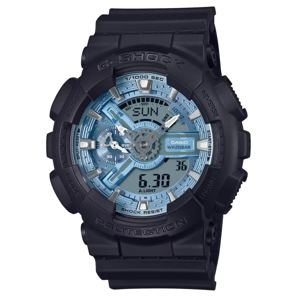 Casio G-Shock Montre Sport, Résine Noire, Cadran Bleu Digital