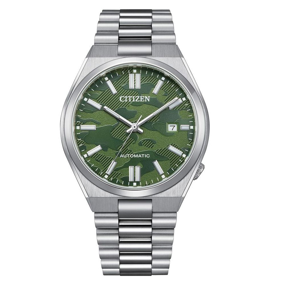 Citizen Montre Habillée Automatique, Cadran Vert, Acier Gris 40mm
