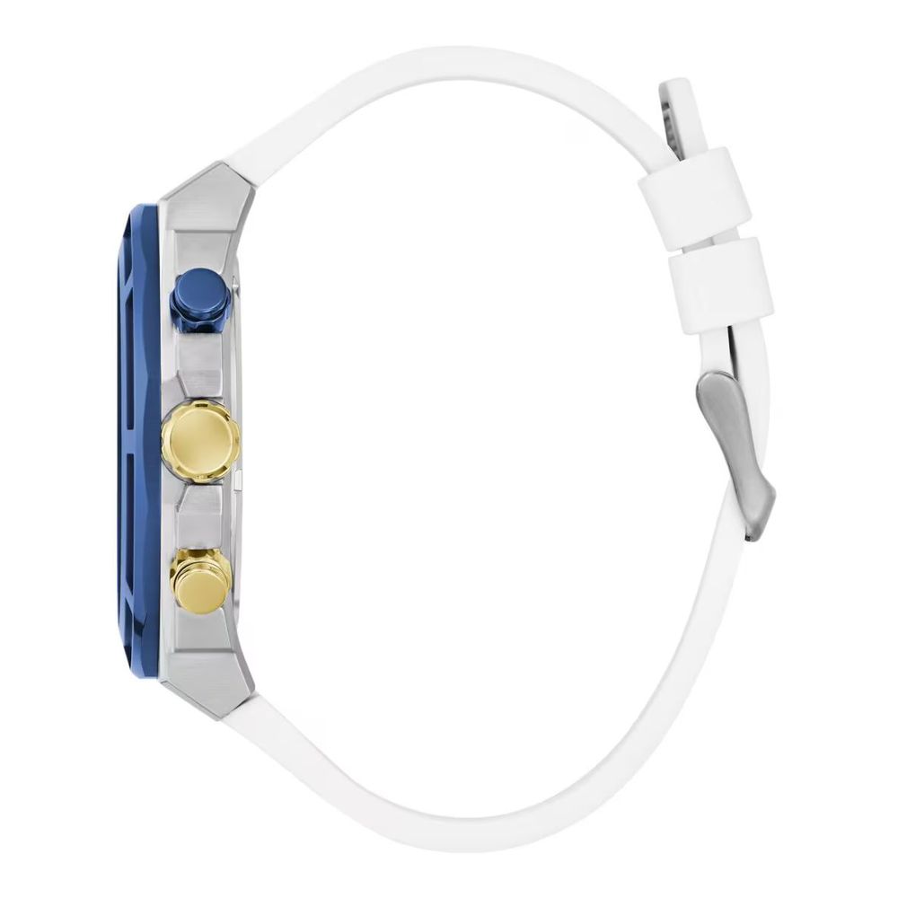 Guess Montre Sport Bleue, Boîtier Acier Gris, Bracelet Silicone