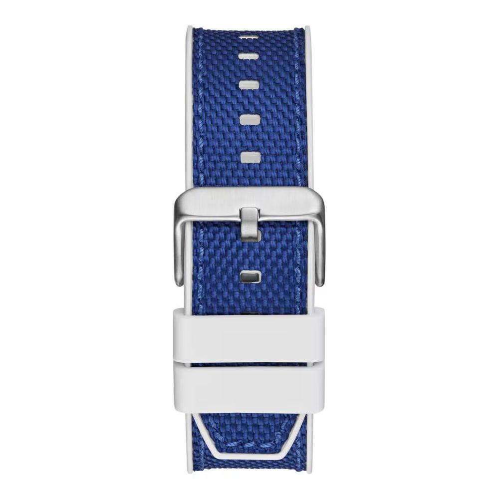 Guess Montre Sport Bleue, Boîtier Acier Gris, Bracelet Silicone