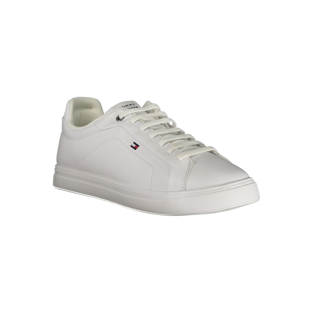 Tommy Hilfiger Baskets Cuir Blanc, Logo Emblématique, Confort Premium