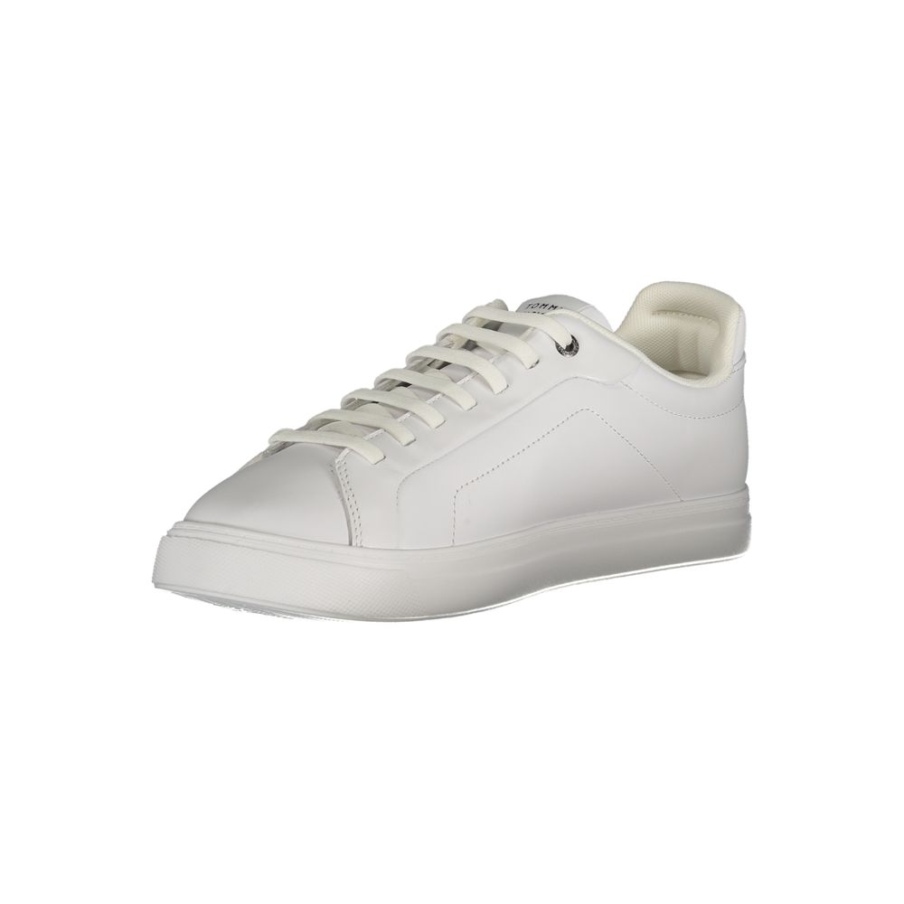 Tommy Hilfiger Baskets Cuir Blanc, Logo Emblématique, Confort Premium
