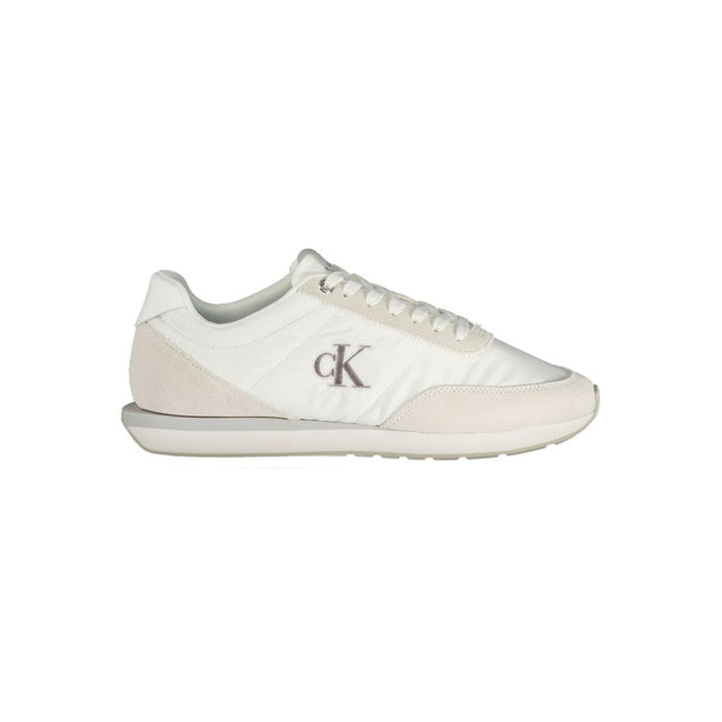 Calvin Klein Baskets Blanches Polyester, Détails Gris, Semelle Amovible - Calvin Klein | Hollys Men