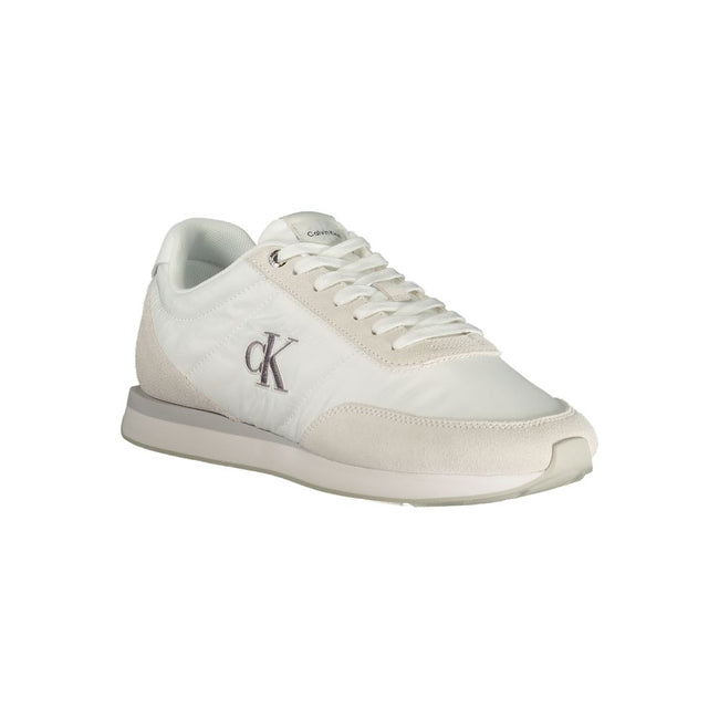Calvin Klein Baskets Blanches Polyester, Détails Gris, Semelle Amovible - Calvin Klein | Hollys Men