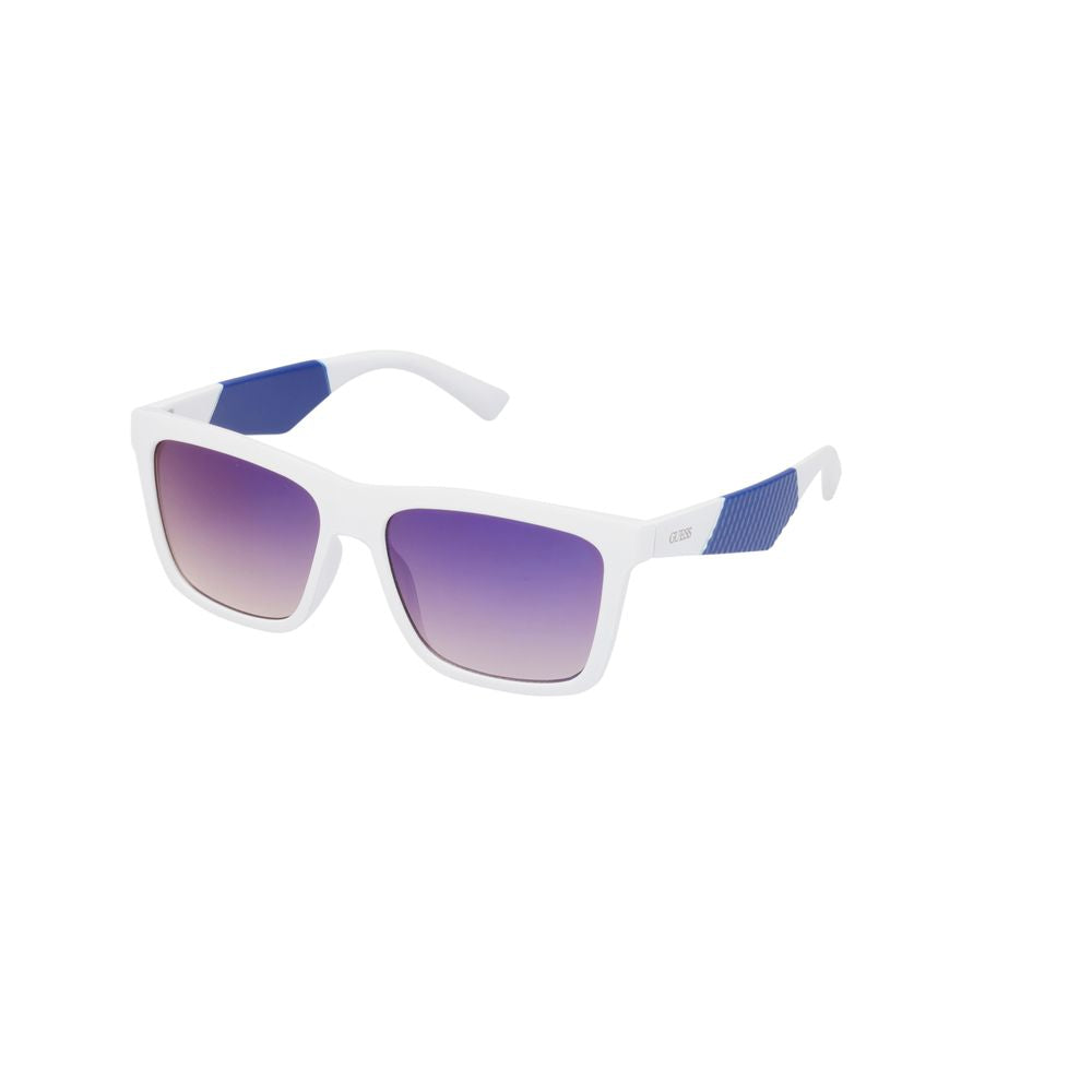 Guess Lunettes de Soleil Blanches, Résine Premium, Protection UV